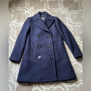 J. Crew Stadium Cloth Nello Gori Wool Navy Blue Size 0